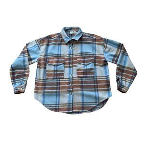 Ford Official Licensed Product Size Large Plaid Flannel Shirt Shacket Bronco